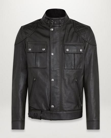 Veste Moto Cuir Belstaff Homme Brooklands Noir Soldes RK2795801